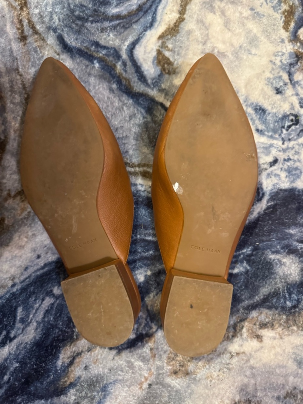 Cole Haan Cognac Pointed-Toe Slide Loafers - Picture 2 of 3